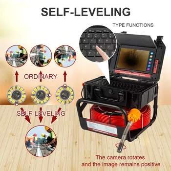 SZGOING Industrial CCTV Drain Inspection Scope CMOS Self Leveling 7mm Wide Angle Built in DVR