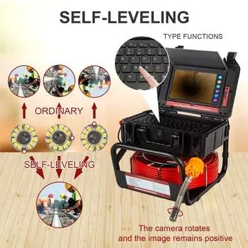SZGOING Industrial CCTV Drain Inspection Scope CMOS Self Leveling 7mm Wide Angle Built in DVR